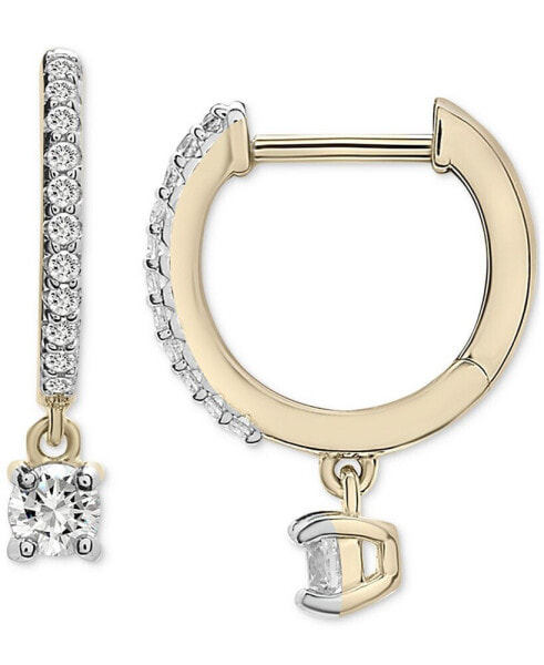 Diamond Dangle Hoop Earrings (1/4 ct. t.w.) in 14k Gold, Created for Macy's