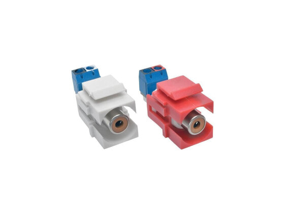 Tripp Lite RCA Female Audio to Screw Terminal Keystone Jack Kit, Red/White (A050