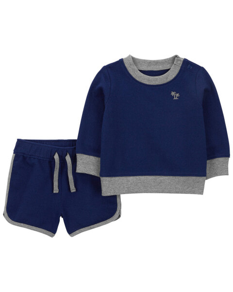 Baby 2-Piece Sweatshirt & Short Set 24M