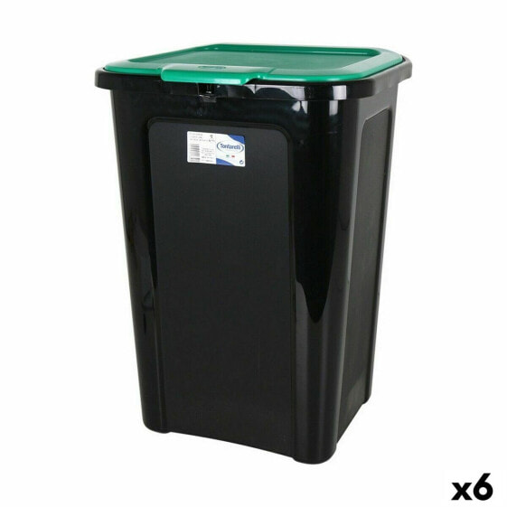 Мусорный бак Tontarelli Coverline Зелено-черный 44 л 38,5 x 34,5 x 54,5 см (6 штук)