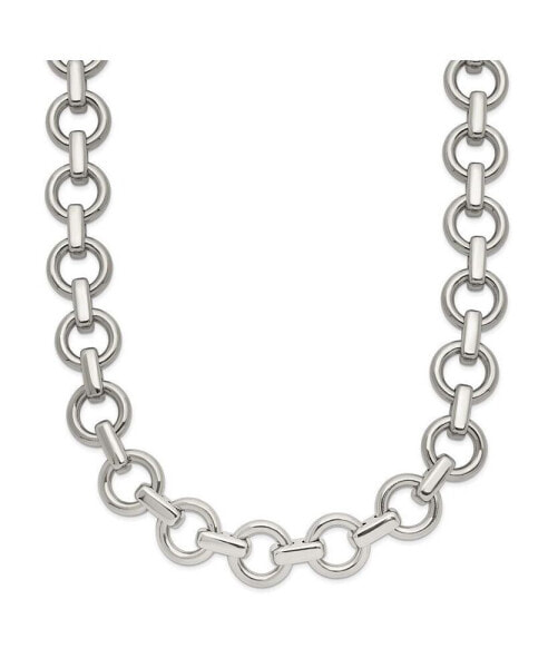Chisel stainless Steel Polished 20 inch Circle Link Necklace