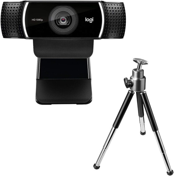 Logitech C922 Webcam PRO with tripod, Full HD 1080p, 78 ° field of view, autofocus, exposure compensation, H.264 compression, USB port for streaming via OBS, XSplit, etc. PC / Mac / ChromeOS / Android