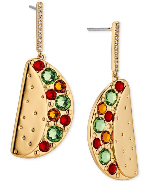 by Nadri 18k Gold-Plated Pavé & Multicolor Crystal Taco Drop Earrings