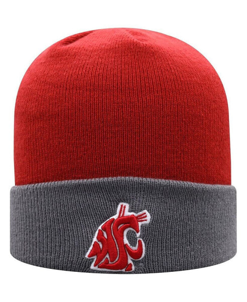 Men's Crimson, Gray Washington State Cougars Core 2-Tone Cuffed Knit Hat