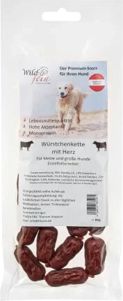 Hundeleckerli Würstchenkette mit Herz, 80 g