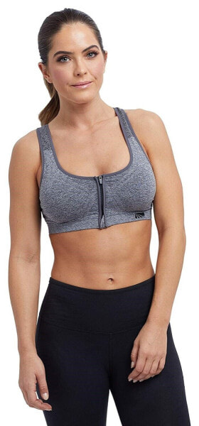 Marika 155419 Women's Annie Seamless Scoop Neck Charcoal Sports Bras Sz. Medium