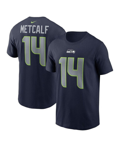 Men's DK Metcalf College Navy Seattle Seahawks Player Name and Number T-shirt