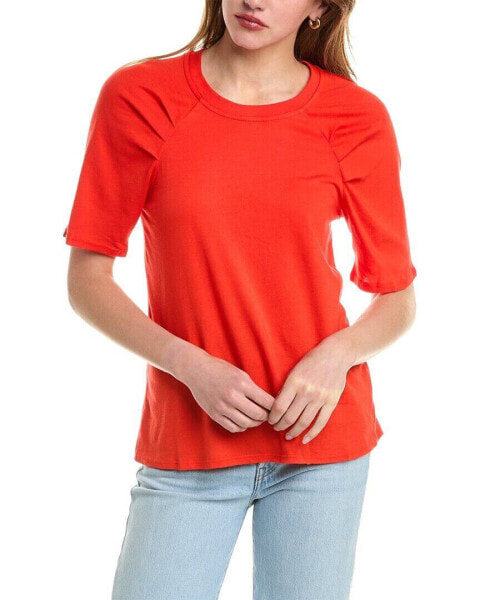 Socialite Raglan Pleated T-Shirt Women's Red M