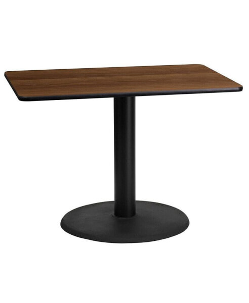 24"X42" Rectangular Laminate Table With 24" Round Table Base