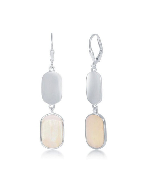 Sterling Silver Polsihed and White Mother of Pearl Earrings