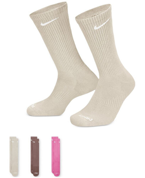 Unisex Everyday Plus Cushioned Training Crew Socks 3 Pairs