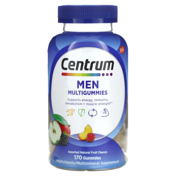 Витаминно-минеральные комплексы CENTRUM Мультивитамины для мужчин, Ассорти из натуральных фруктов 170 жевательных мишек