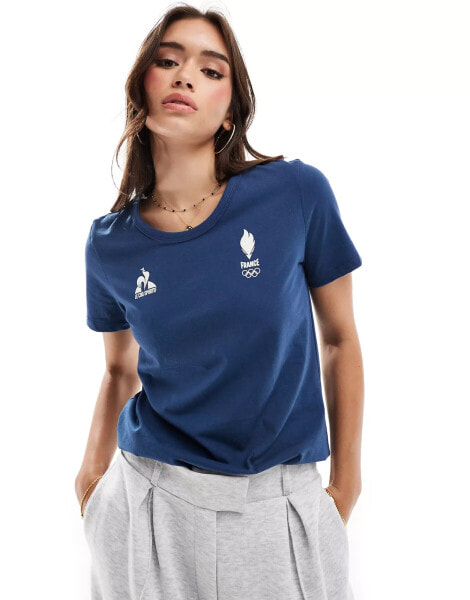 Le Coq Sportif – Equipe De France Paris 2024 Olympics – T-Shirt in Blau