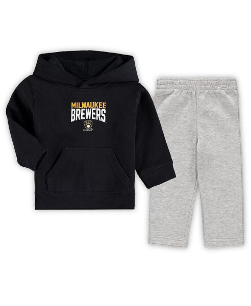 Костюм для малышей OuterStuff Milwaukee Brewers Fan Flare в сером цвете, с капюшоном и брюками