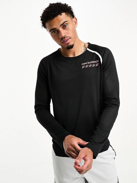 New Balance Accelerate Pacer long sleeve top in black