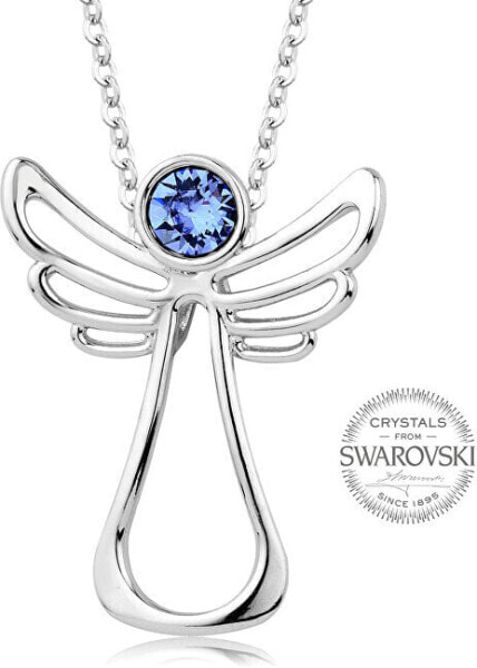 Ожерелье с синим кристаллом ангела-хранителя