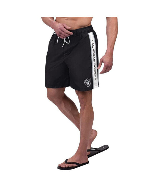 Men's Black Las Vegas Raiders Streamline Volley Swim Shorts