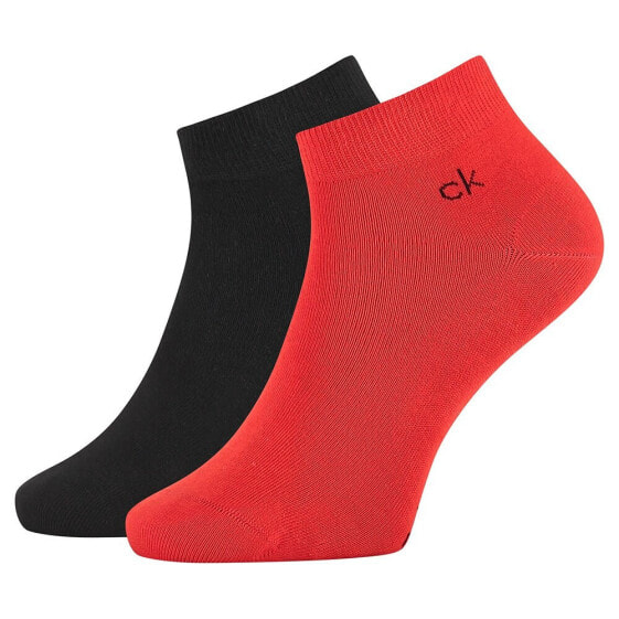 CALVIN KLEIN Casual Flat Knit Cotton Simon Quarter short socks 2 pairs