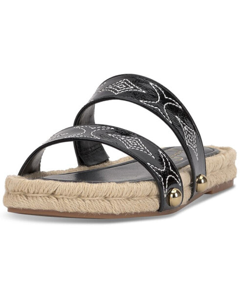 Women's Jasdin Western-Stitched Flat Espadrille Sandals