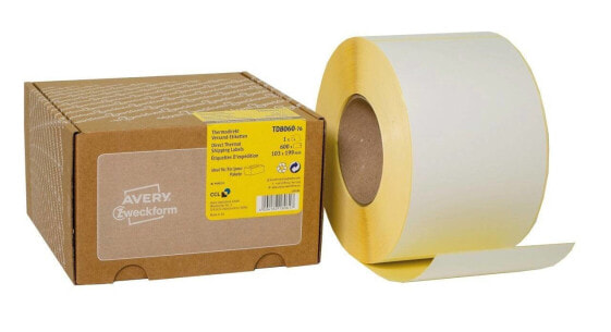 Avery Zweckform TD8060-76 - White - Rounded rectangle - Permanent - 103 x 199 mm - Paper - Thermal Inkjet