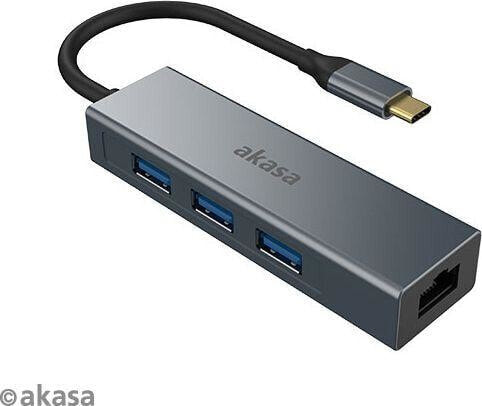 USB-концентратор USB Akasa 1x RJ-45 + 3x USB-A 3.0 (AK-CBCA20-18BK)