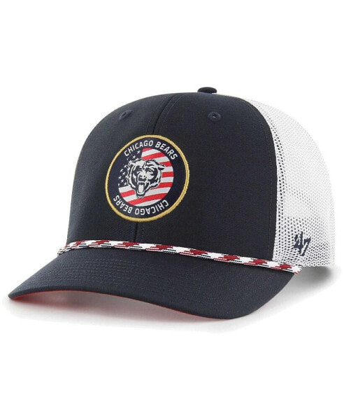 Men's Navy, White Chicago Bears Union Patch Trucker Adjustable Hat