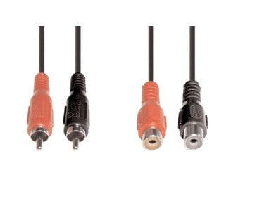 E&P B 98/5 - 2 x RCA - Male - 2 x RCA - Female - 5 m - Black - Red