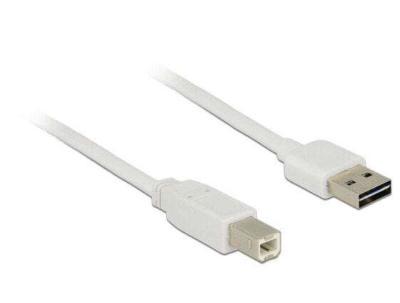 Delock 5m - USB2.0-A/USB2.0-B - 5 m - USB A - USB B - USB 2.0 - Male/Male - White