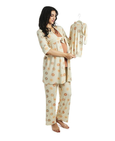 Women's Analise During & After 5-Piece Maternity/Nursing Sleep Set