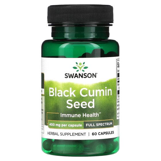 Травяное масло чёрного тмина Swanson Full Spectrum, 400 мг, 60 капсул
