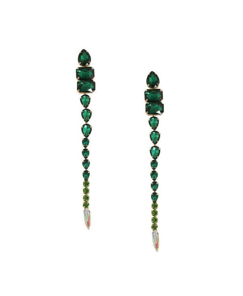 Women's Green Stone Drop Earrings