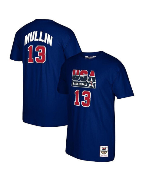 Men's Chris Mullin Navy USA Basketball 1992 Dream Team Name and Number T-shirt