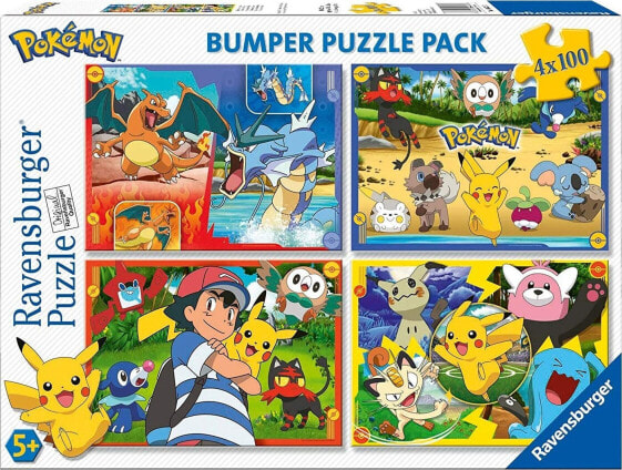 Ravensburger Puzzle 4x100 elementów Pokemon zestaw