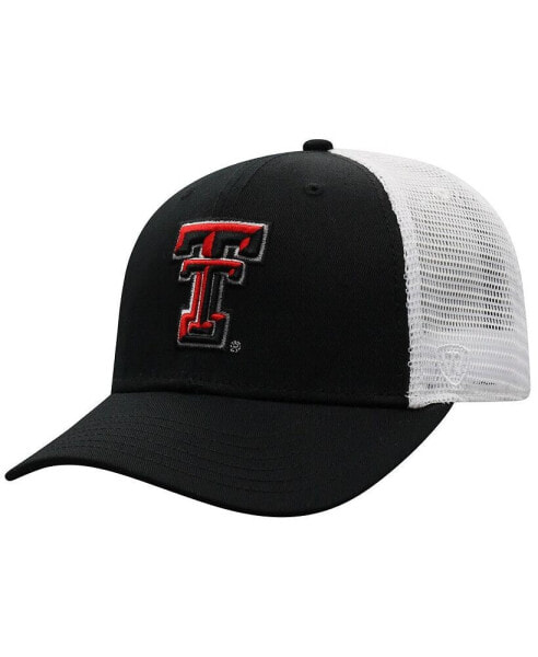 Men's Black, White Texas Tech Red Raiders Trucker Snapback Hat