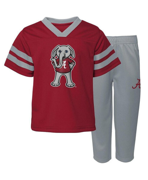 Toddler Boys and Girls Crimson Alabama Crimson Tide Two-Piece Red Zone Jersey and Pants Set