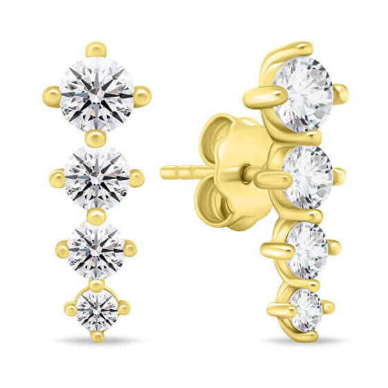 Decent gold-plated earrings with zircons EA843Y