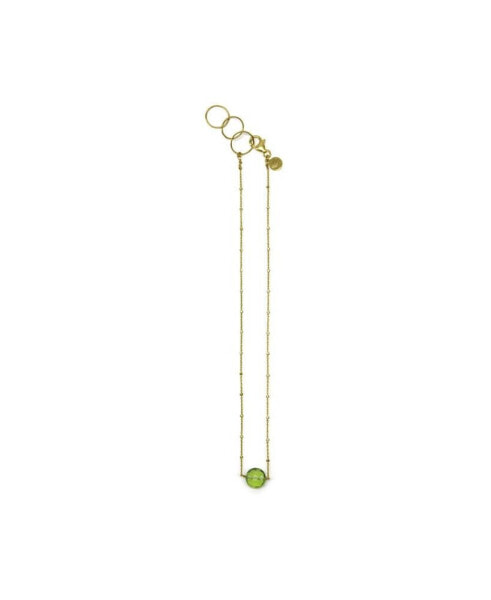 Diamond Cut 14K Gold Fill Chain Necklace with Fully Faceted Round Peridot
