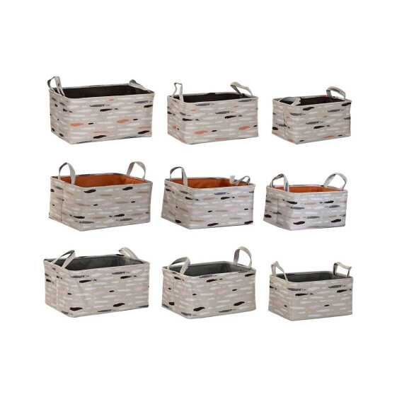 Набор корзин для хранения DKD Home Decor Коричневый Серый Оранжевый 40 x 30 x 20 см (3 шт)