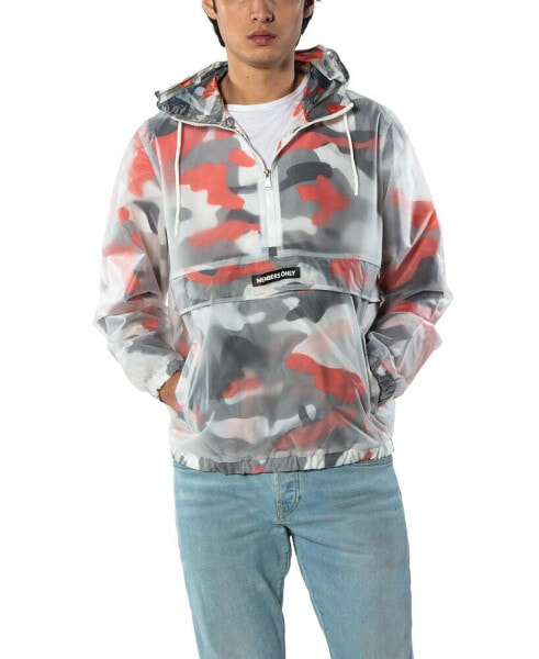 Men's Translucent Camo Print Popover Jacket