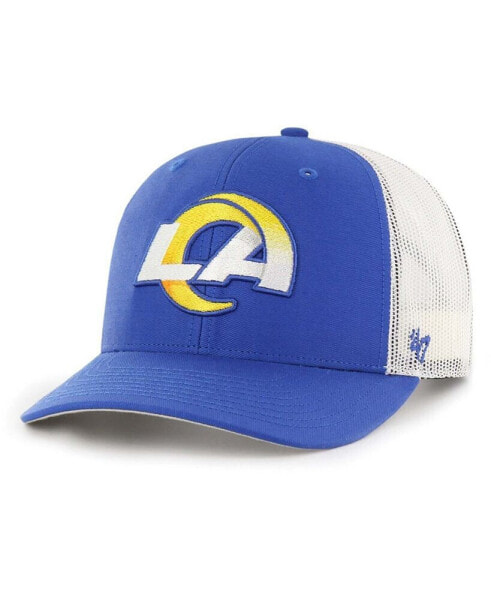 Men's Royal, White Los Angeles Rams Trucker Snapback Hat