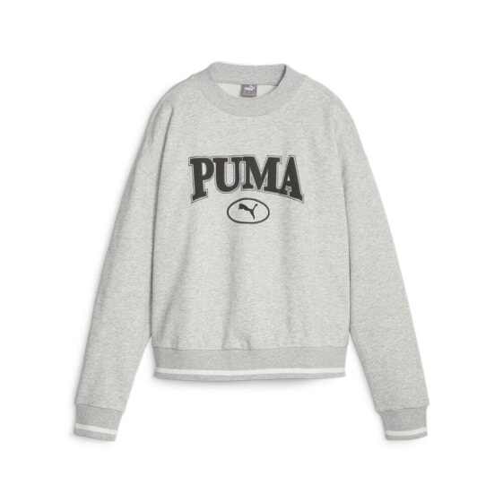 Puma Squad Logo Crew Neck Sweatshirt Womens Grey 62148804