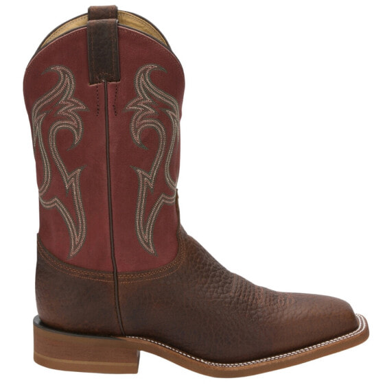 Justin Boots Bender 11" Square Toe Cowboy Mens Brown, Burgundy Casual Boots BR5