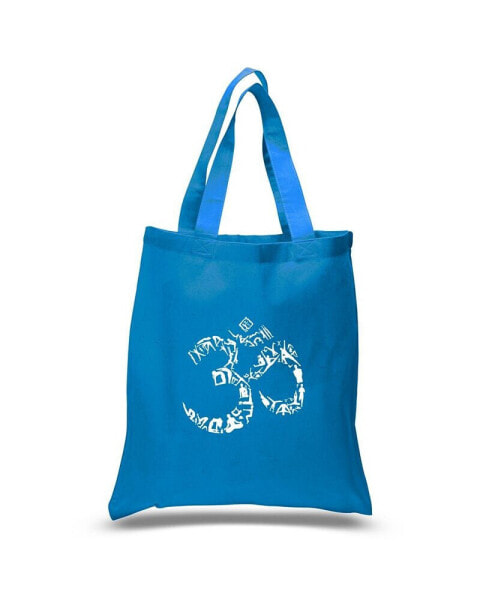 Om Yoga Poses - Small Word Art Tote Bag