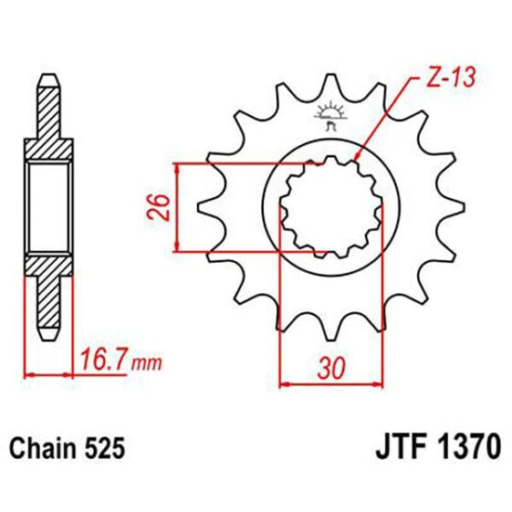 Звезда передняя из стали JT SPROCKETS 525 JTF1370.14