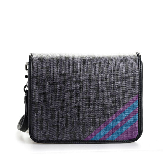Женская сумка Trussardi одно отделение, внутри два кармана, со съемным ремешком на/через плечо. На всей поверхности печатается с логотипом бренда.  Металлические элементы в цвете "графит". Изготовлен из высокого качества экологической кожи.