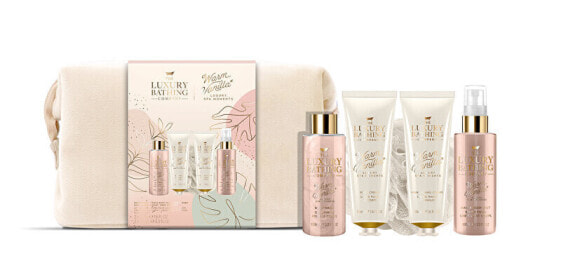 Body care gift set in a cosmetic bag Vanilla 5 pcs