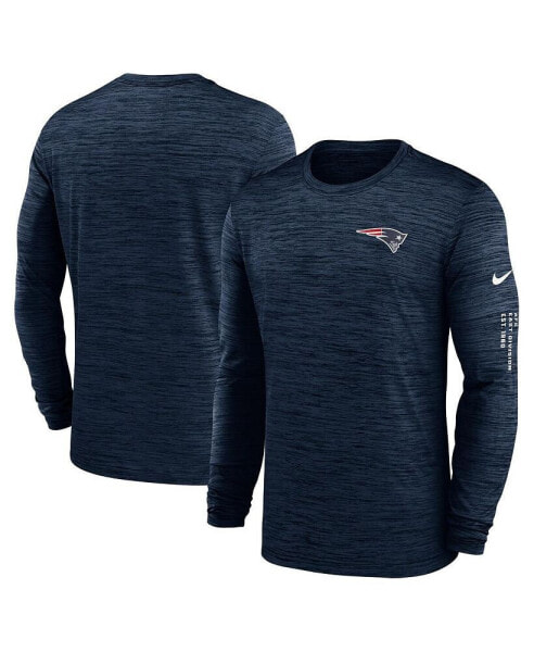 Men's Navy New England Patriots Velocity Long Sleeve T-shirt
