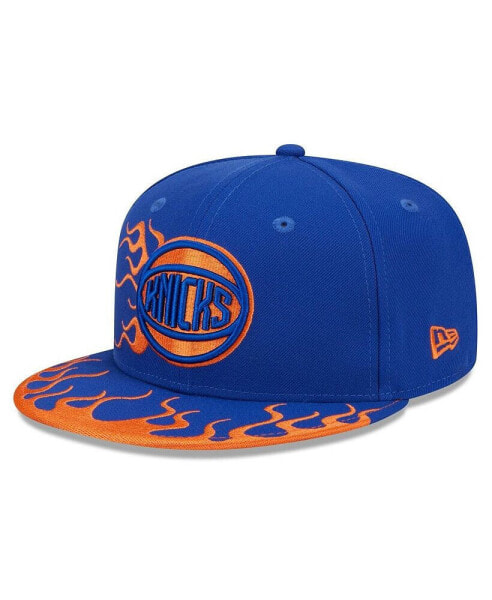 Бейсболка New Era мужская синяя New York Knicks 2024 NBA All-Star Game Rally Drive Flames 9FIFTY Snapback Hat