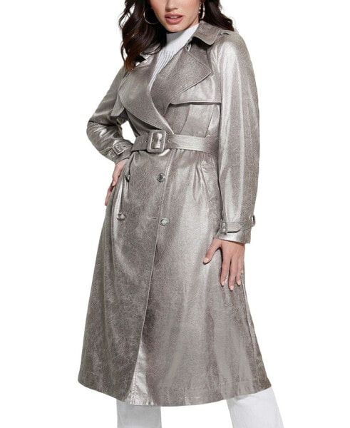 Пальто Guess женское Adele с металлическим поясом двубортное