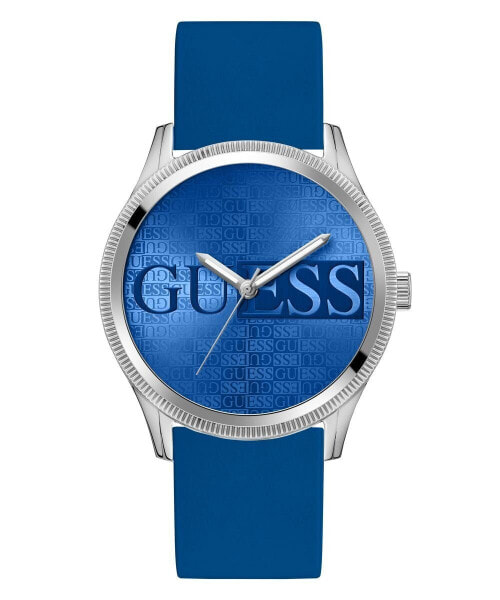 Guess Herren Armbanduhr REPUTATION blau, silber 44 mm GW0726G1